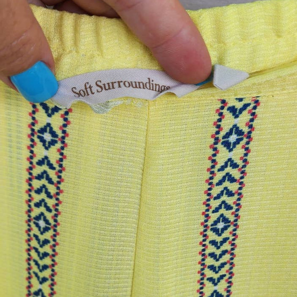 Soft Surroundings Yellow Pants Beachy Pool Boho Coverup Petite Medium - Picture 9 of 11
